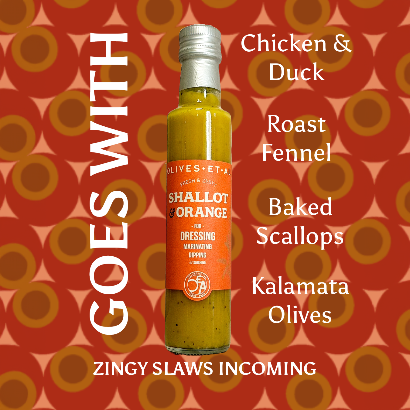 Rich Shallot & Orange Dressing with Extra Virgin Olive Oil 6 x 250ml