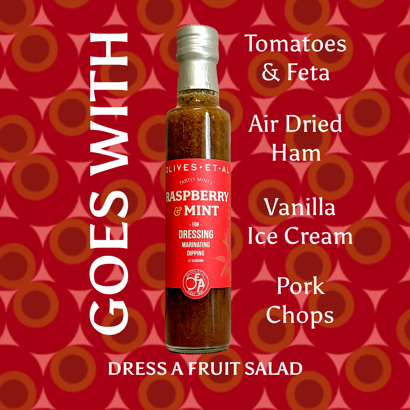 Raspberry & Mint Dressing with Extra Virgin Olive Oil 6 x 250g