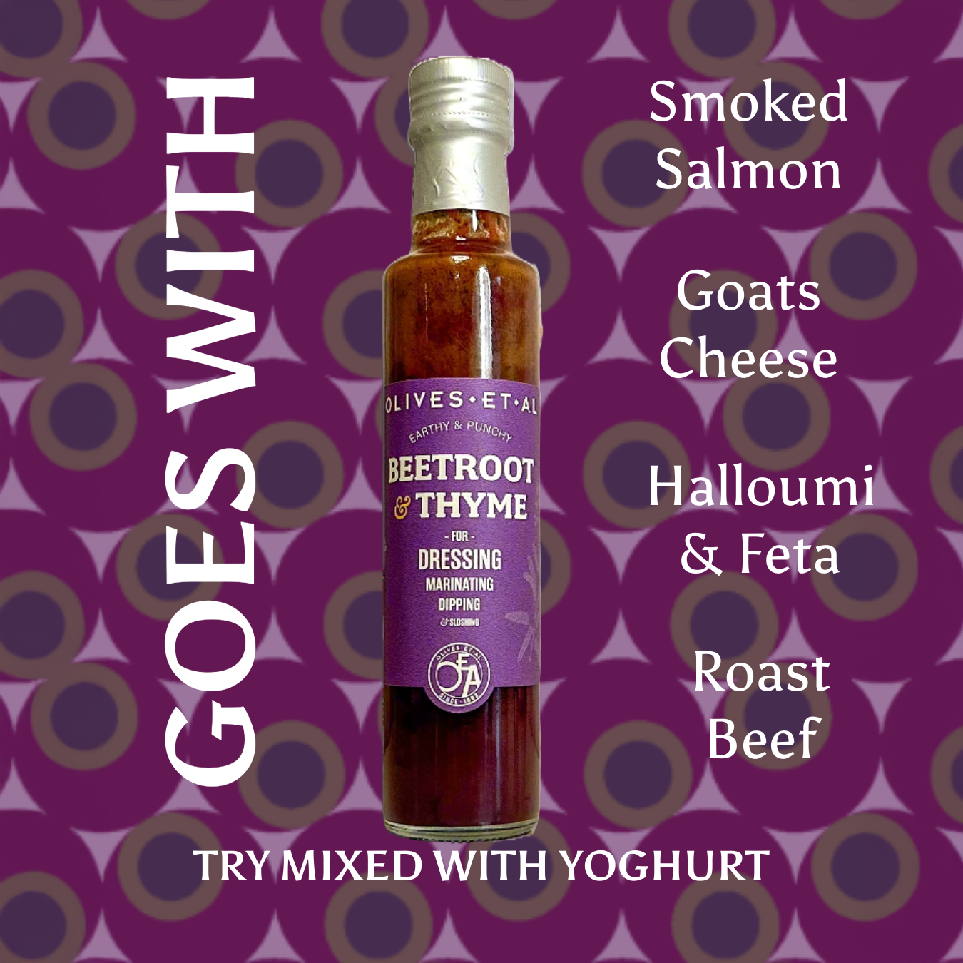 Punchy Beetroot & Thyme Dressing & Marinade with Extra Virgin Olive Oil 6 X 250ml