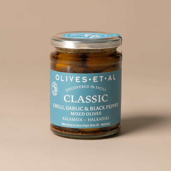 Classic Chilli & Garlic Whole Olives 6 x 250g - Olives Et Al