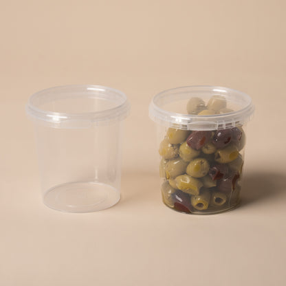 Large Clear Deli Pots, 440ml x 50 (with lids)