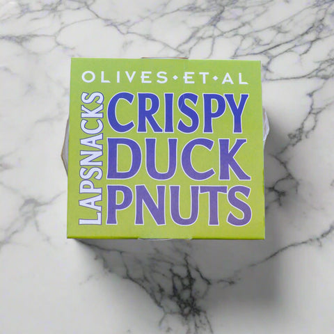 a tub of crispy duck flavoured peanuts