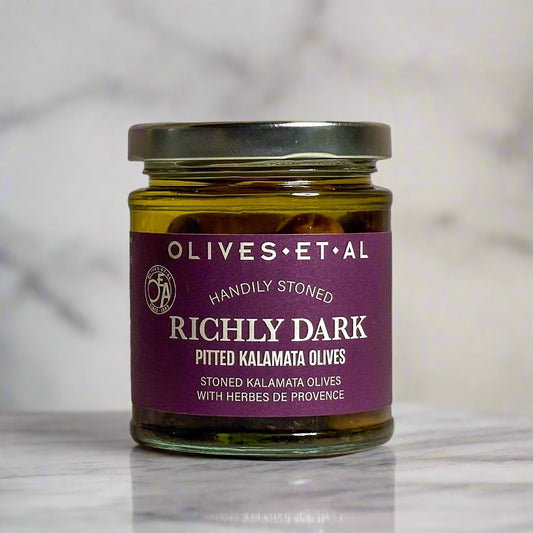 Richly Dark Pitted Kalamata Olives in a Jar for Foodservice Wholesale