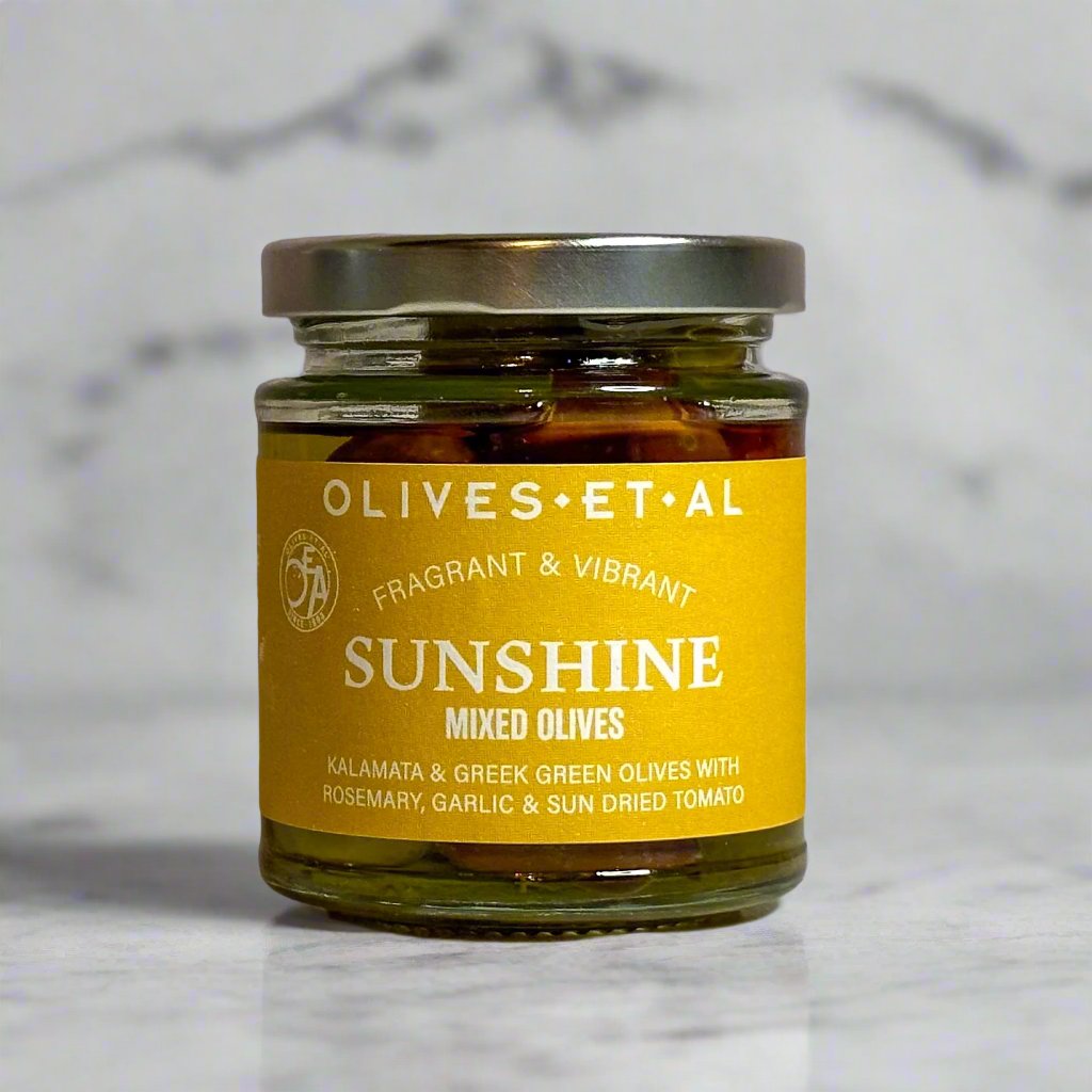 Sunshine Rosemary & Garlic Mixed Olives in a Jar for Retail Wholesale 