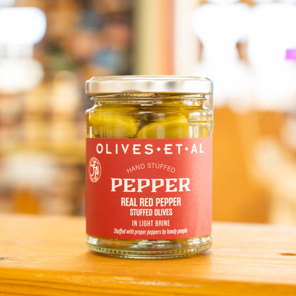 Red Pepper Stuffed Olives 6 x 150g