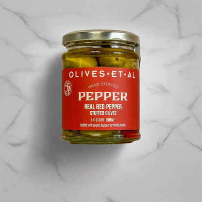 Red Pepper Stuffed Olives in a Jar for Foodservice Wholesale