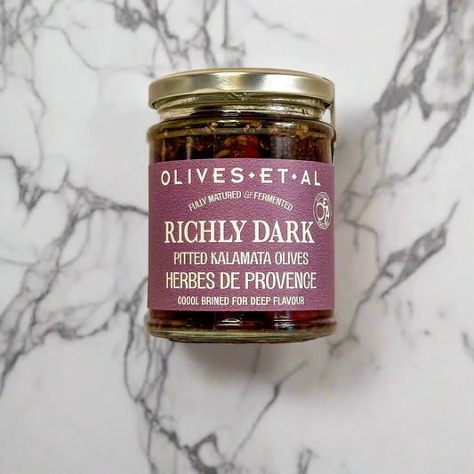 Richly Dark Pitted Kalamata Olives in a Jar for Foodservice Wholesale