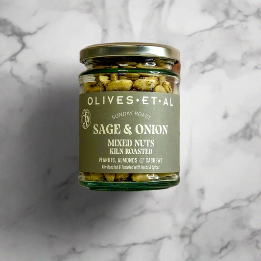 Sage and Onion Roasted Mixed Nuts in a Jar for Retail Wholesale