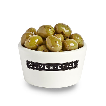 Pistou Basil and Garlic Whole Olives in a Ramakin for Foodservice Wholesale
