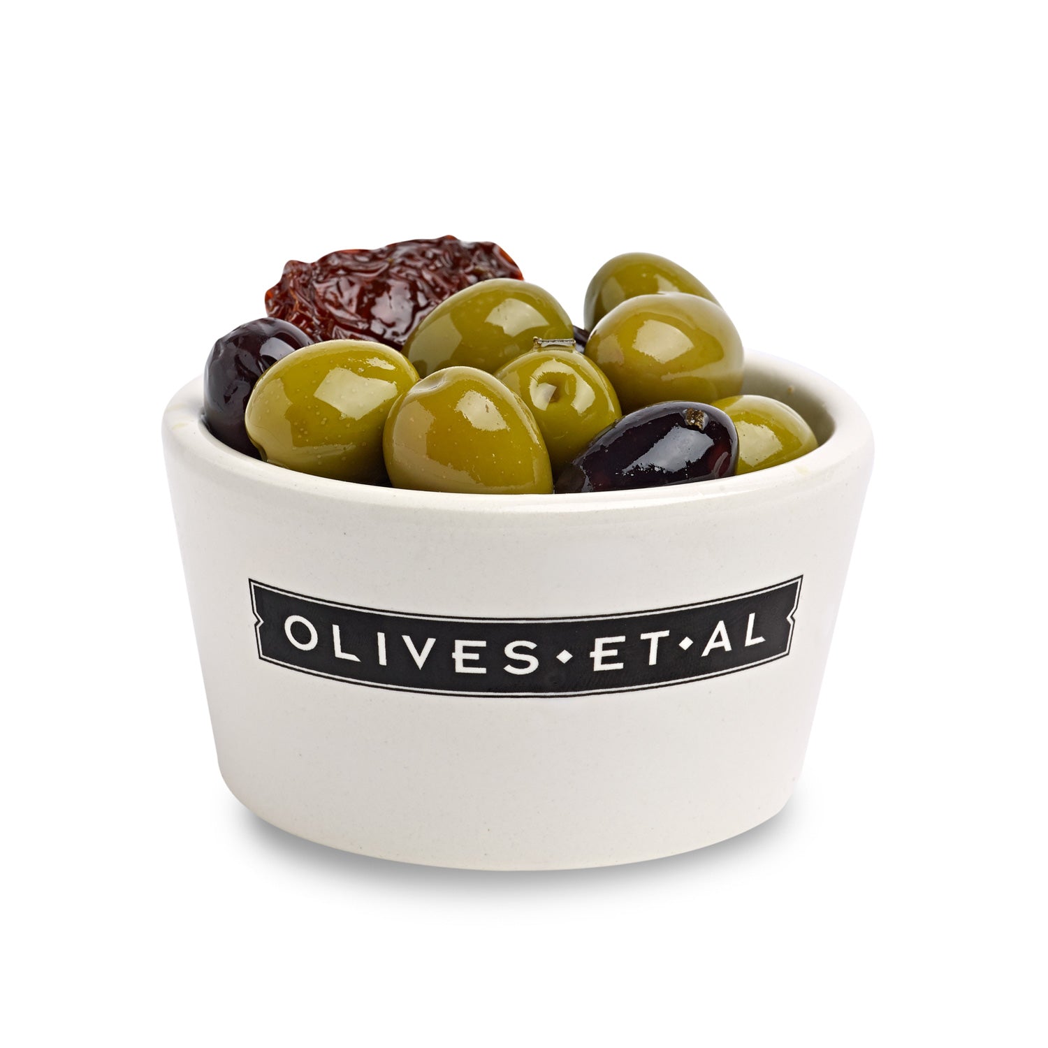 Sunshine Rosemary & Garlic Whole Olives in a Ramakin for Foodservice Wholesale Bulk Loose