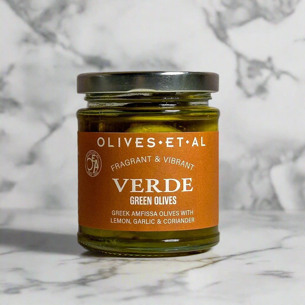 Verde Lemon & Coriander Olives in a Jar for Retail Wholesale