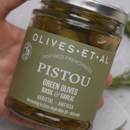 Pistou Basil & Garlic Whole Olives 6 x 250g