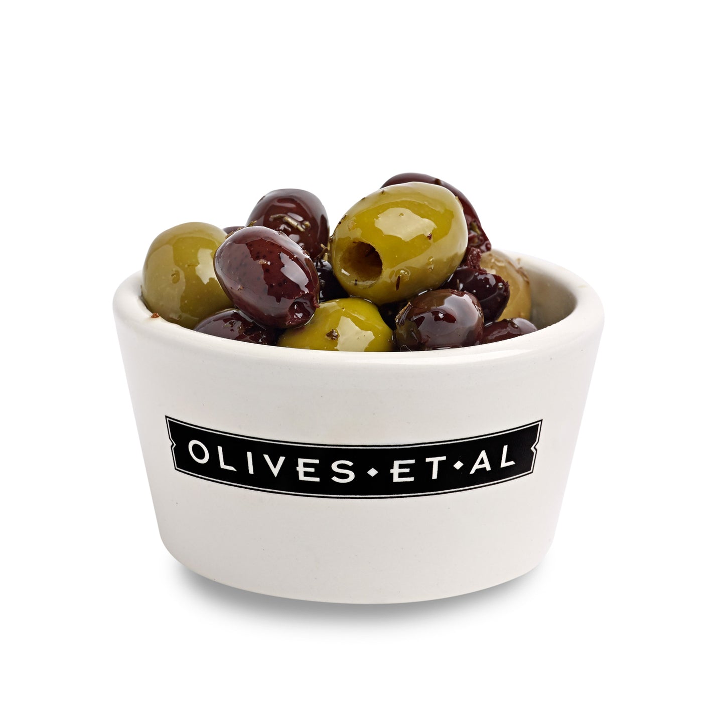 Olives Et Al Pitted Classic Chilli & Garlic Olives in a Ramekin